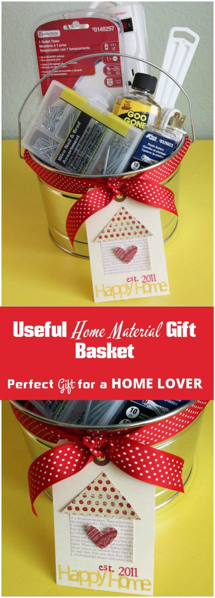 useful home material gift basket
